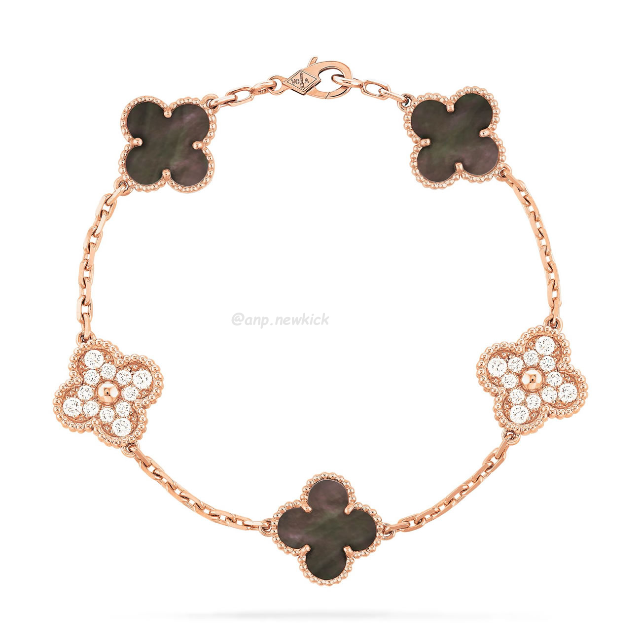 Van Cleef Arpels Vintage Alhambra Four Leaf Clover Gold Bracelet (3) - newkick.vip